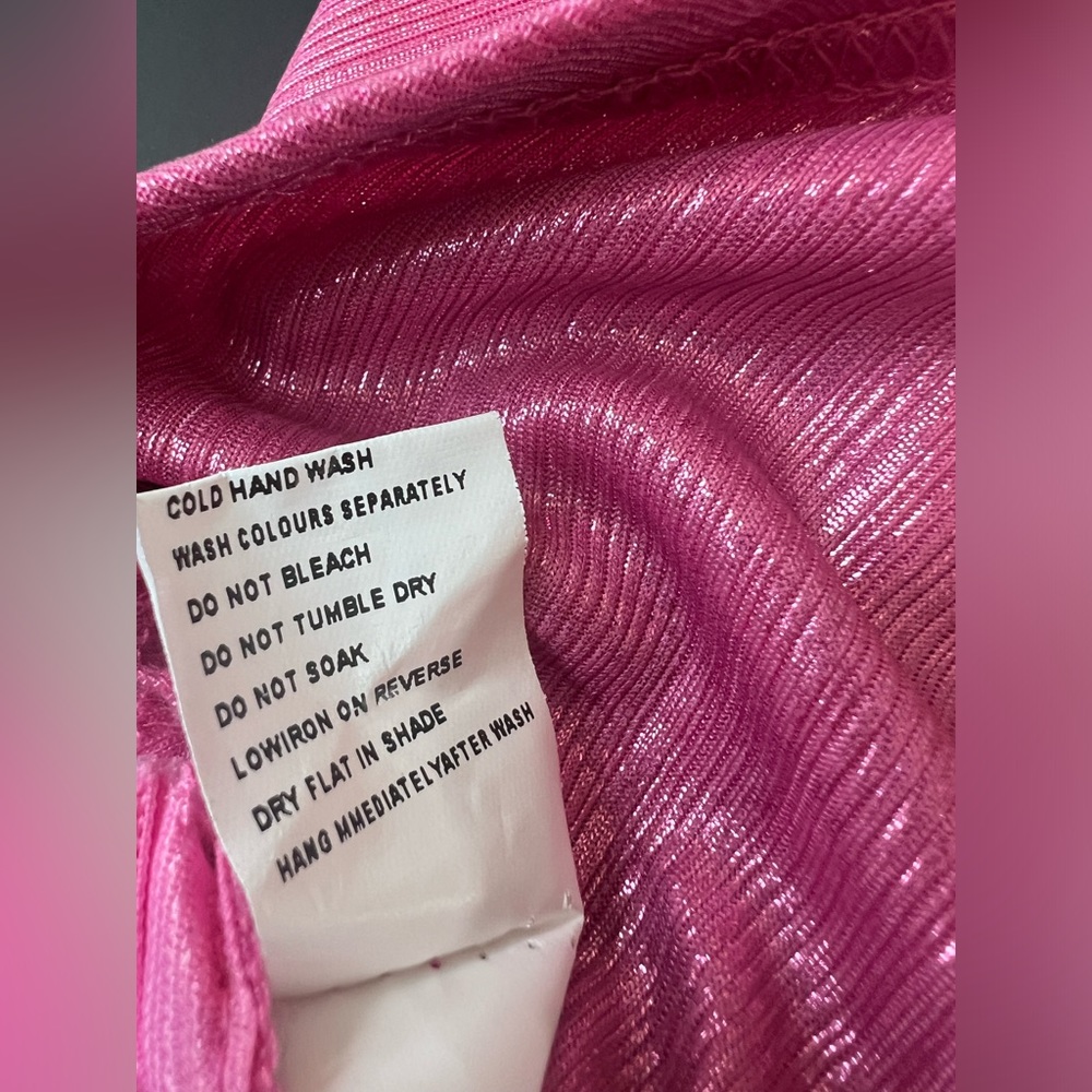 Princess Polly Metallic Hot Pink Cowl Neck Mini Dress - Picture 12 of 15